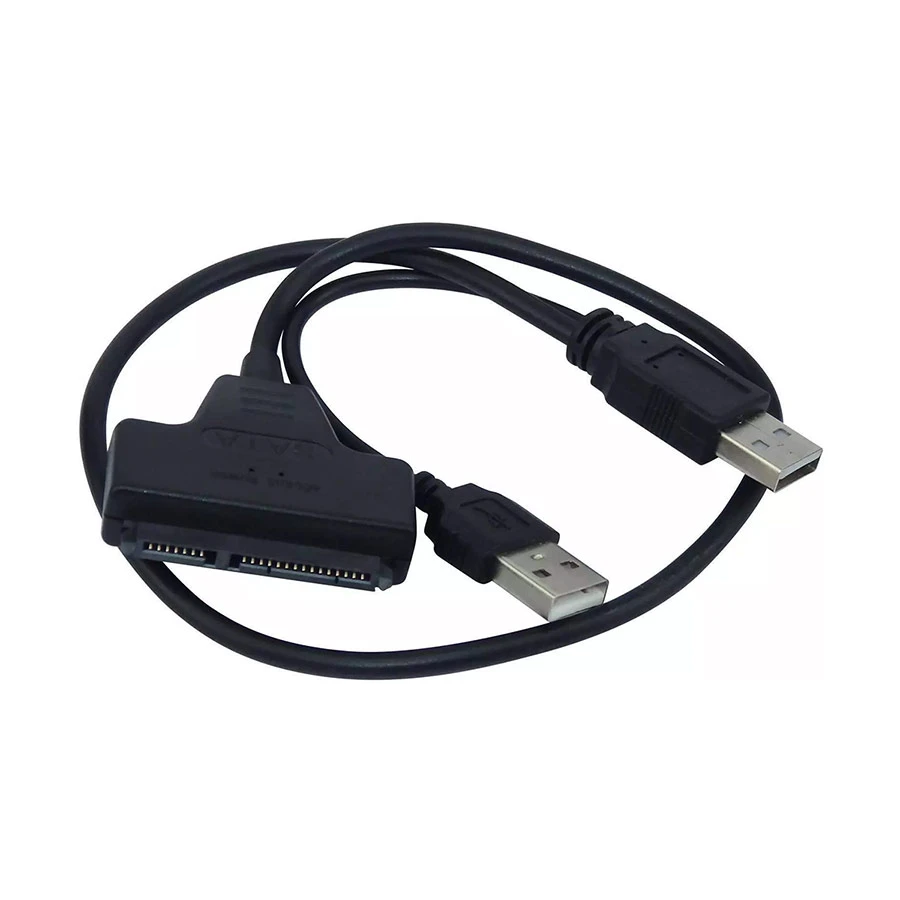 Dtech DT-6025D Dual USB to SATA Converter with Power Adapter Black