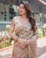 Chanduri Silk Digital Print Saree with Tassel, 6 Colours
