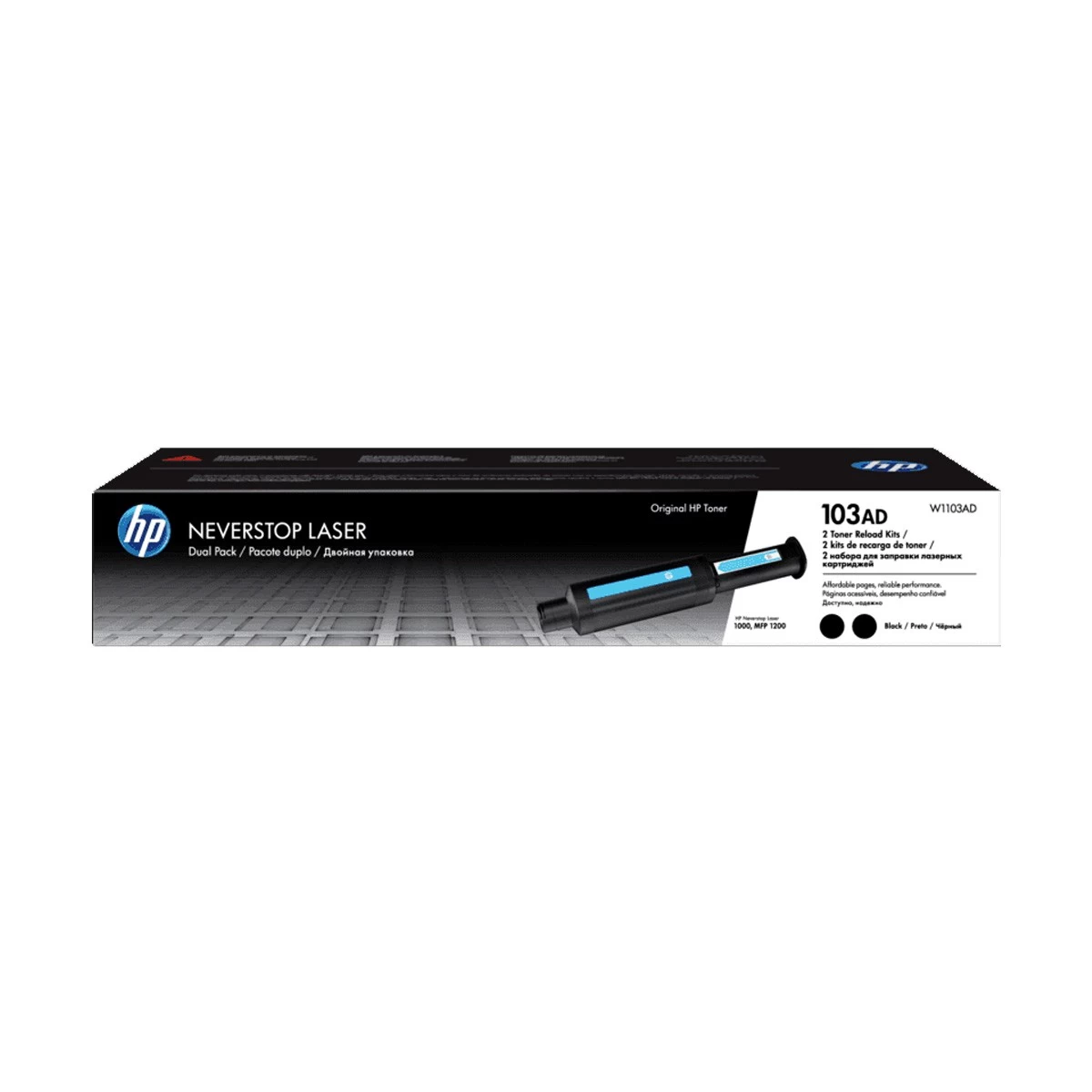 HP 103AD Dual Pack Black Neverstop Laser Toner Reload Kit (W1103AD)