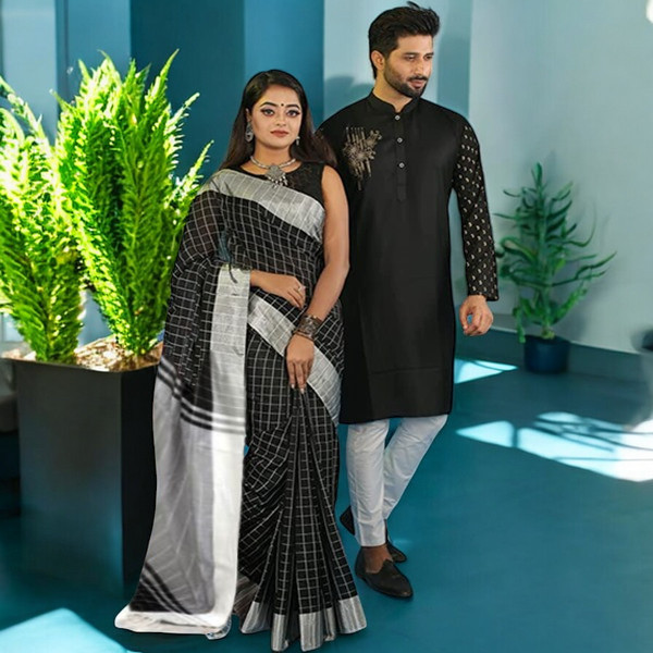 Premium Couple Set/Matching Dress/Traditionally Dress/Sari And Panjabi