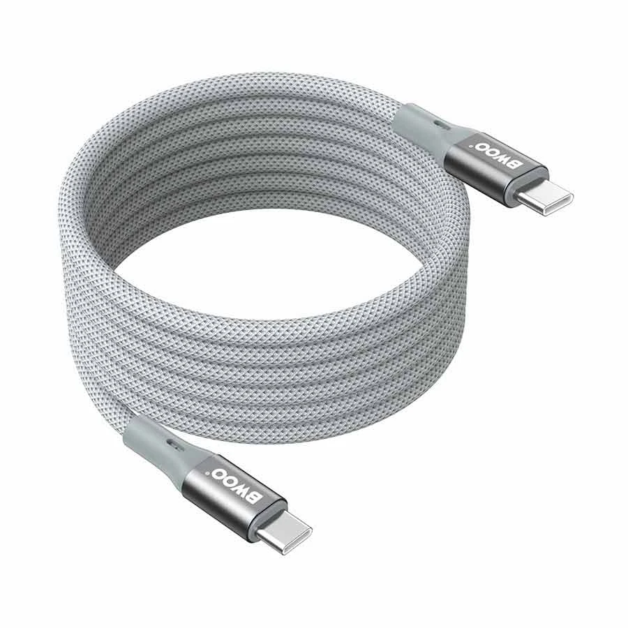 Bwoo BO-X311C-C 65W USB-C to USB-C Braided Cable 1 Meter Gray