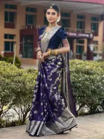 Soft Silk Banarasi Katan Saree with Zari Thread Work, 6 Colours
