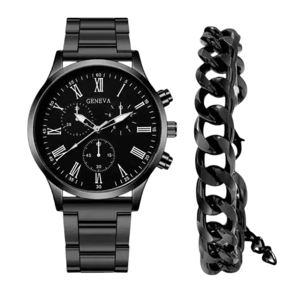Waterproof Watch & Bracelet Combo Set