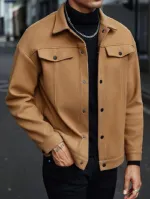 Men's Winter Shacket Jacket, Shirt-Style Cut, Sizes M to XL