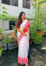 Women's Half Silk Block Print Saree, 12 Haath, 4 Colours
