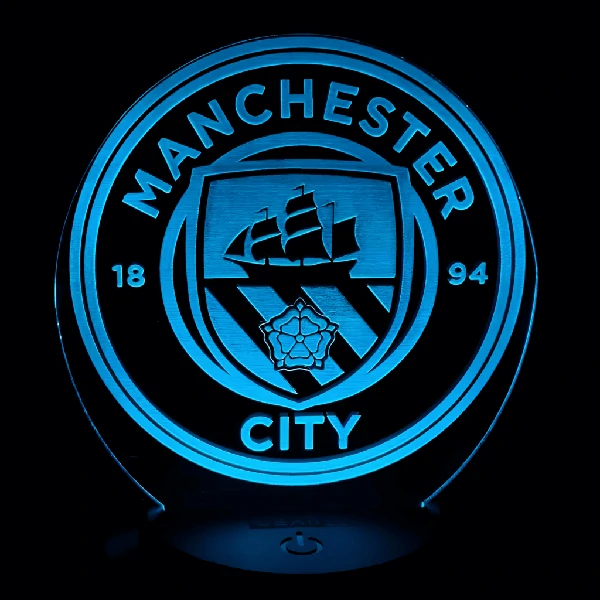 GearUP Acrylic Multicolor Night Lamp (Manchester City F.C.)