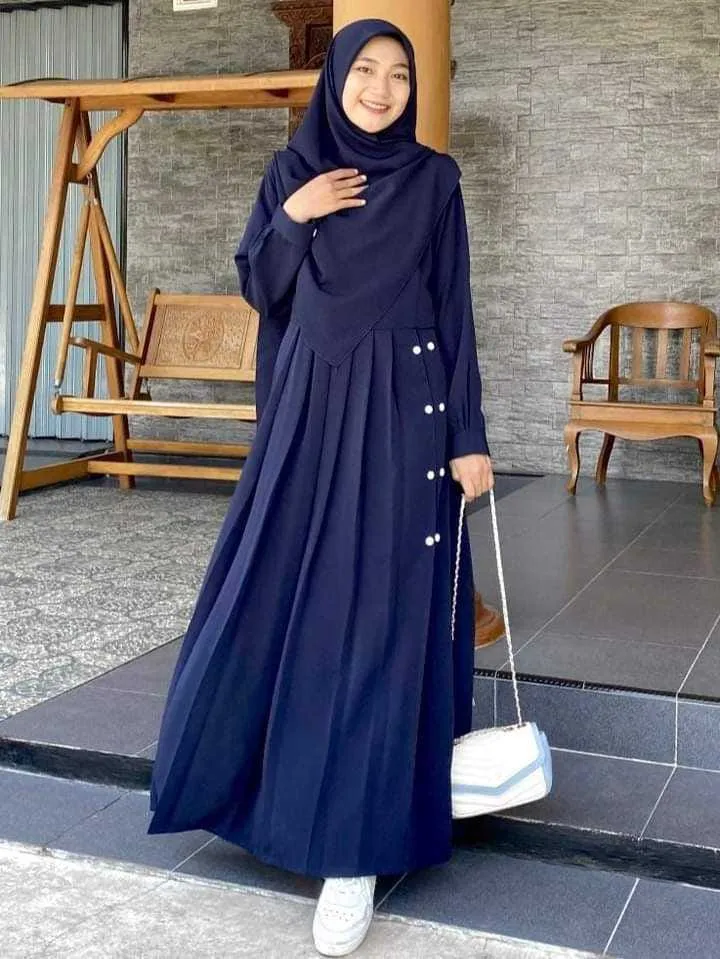 Aneya Kuchi Borka Set with Hijab, Cherry Fabric, 6 Colours