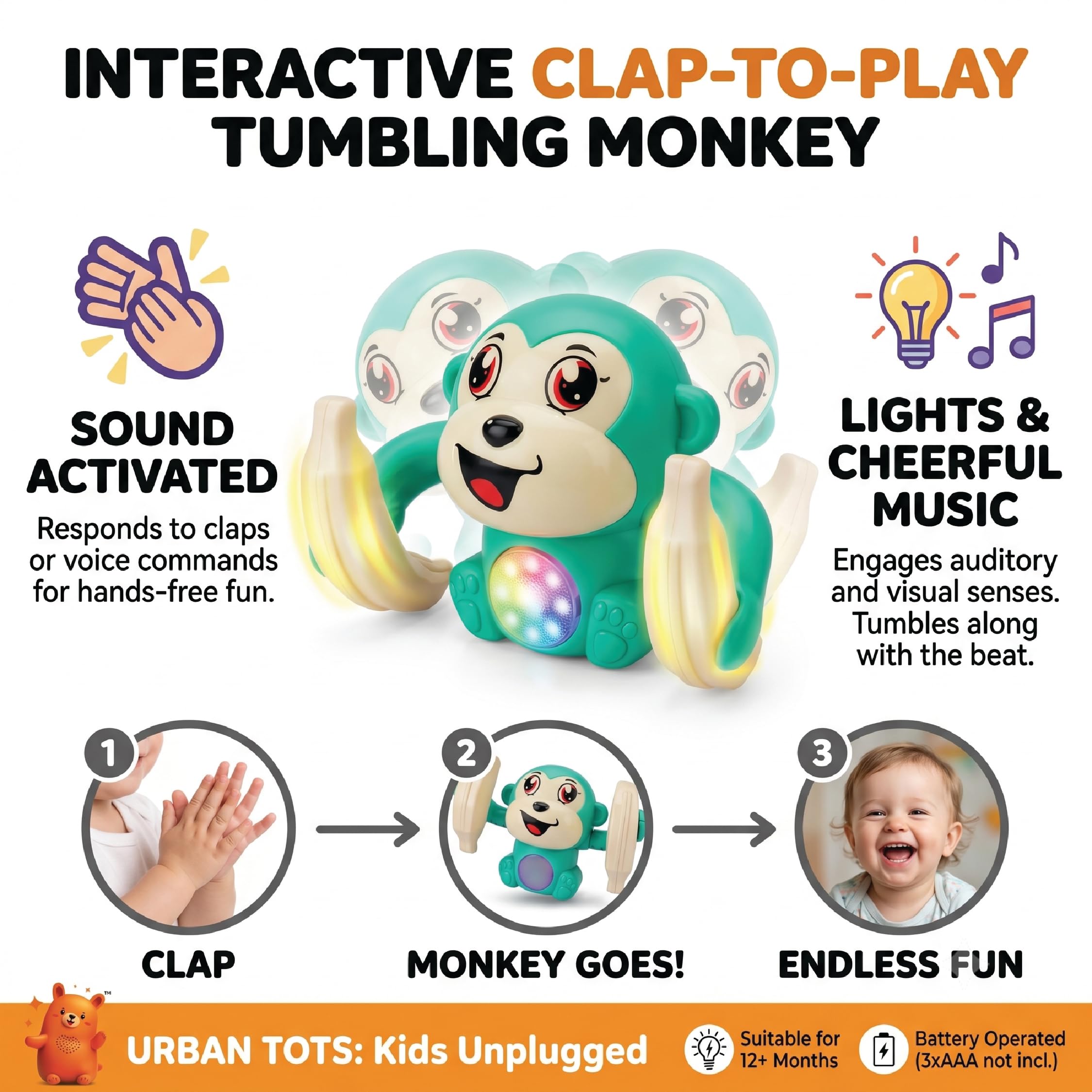 Dancing Monkey Musical Toy for Kids