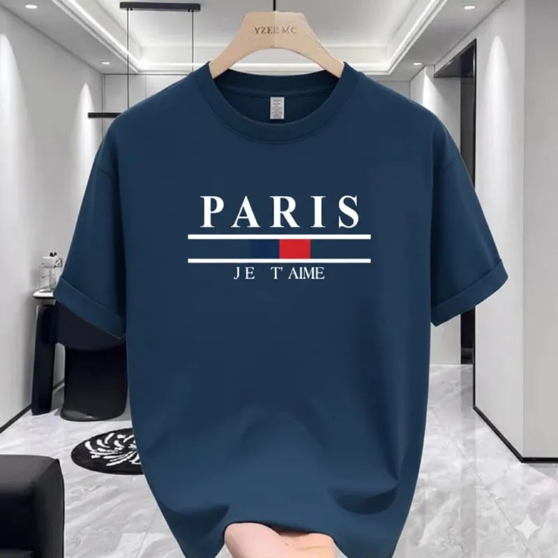 Men's Comfortable Drop Shoulder T-Shirt, Cotton-Spandex, DTF Print