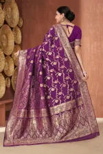 Skin Print Silk Saree for Women, Matching Blouse, 6 Colours