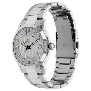 Titan Silver Dial Stainless Steel Strap Watch- 1730SM01