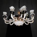 Qulik Modern Nordic Candle Crystal Chandelier Pendant Hanging 3 color LED Ceiling Light (QL-2011-10-5)