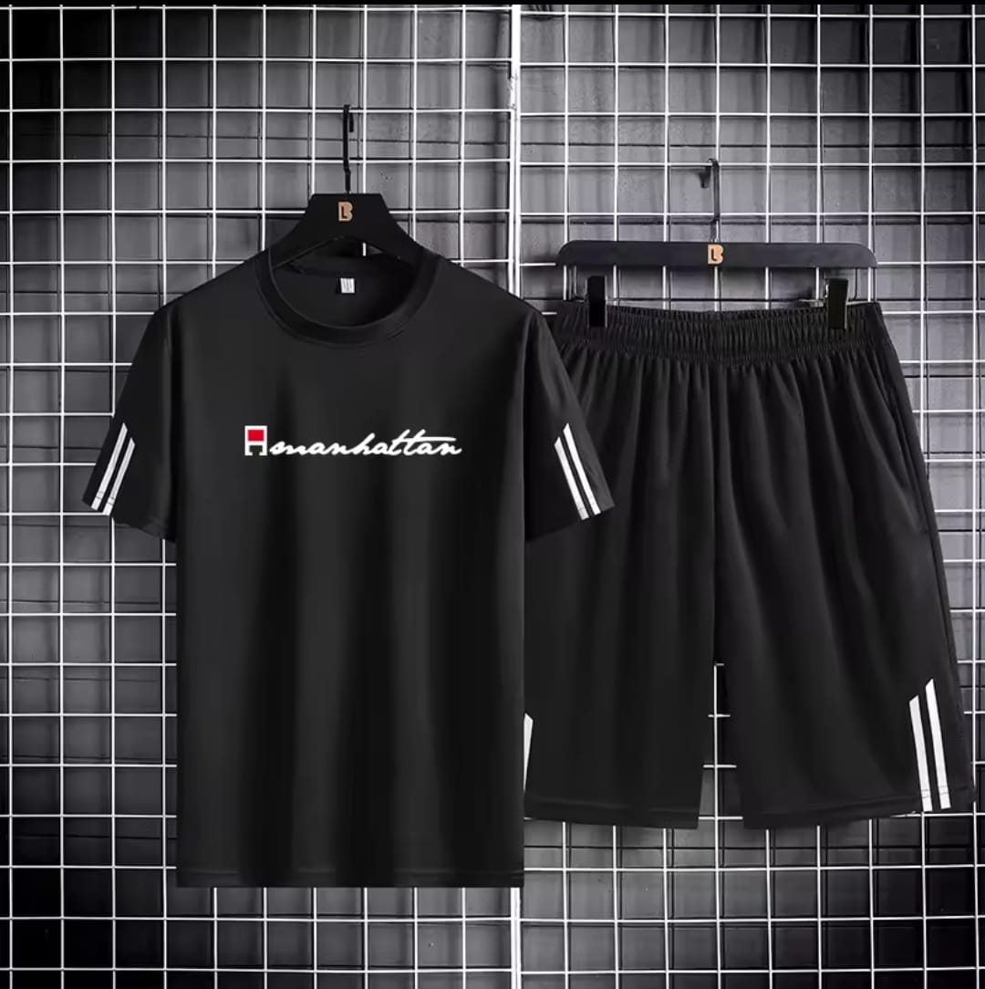 Men's Mesh T-Shirt with Short Pant, 160 GSM Two-Piece, 6 Colours