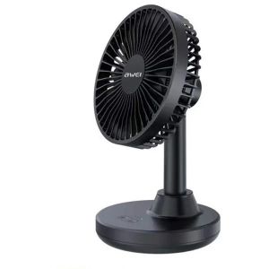 Awei F29 mini Desktop Oscillating Rechargeable fan- Black Color