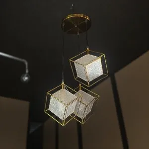 Qulik Modern Luminous Cubix Gold Hanging Lights (QL-8OO3-3)