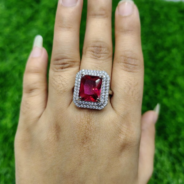 Imperial Violet Crystal Statement Ring