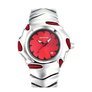 DENVOSI Premium Metal Watch – Bold Design (Red Dial)