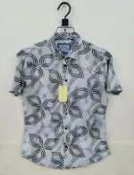 Men's Half Sleeve Spandex Cotton Shirt, Slim Fit, M to XL