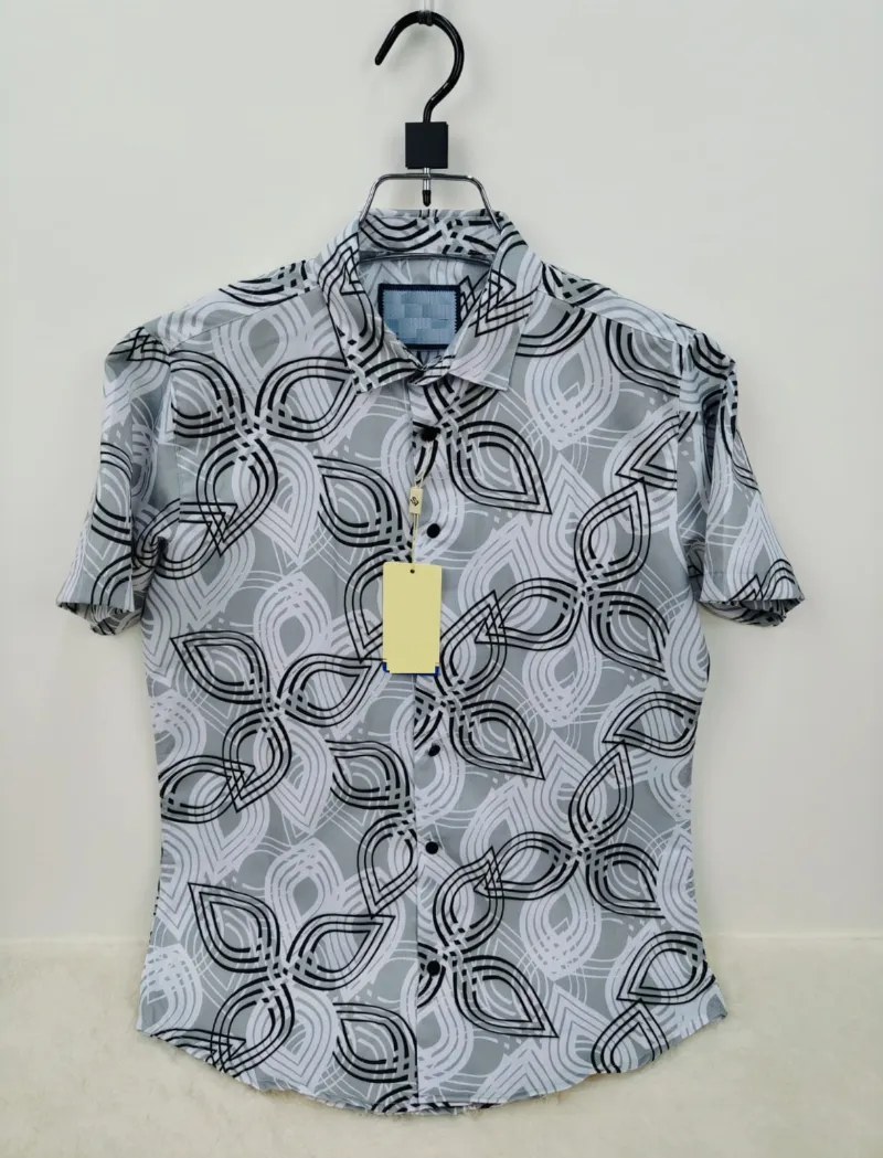 Men's Half Sleeve Spandex Cotton Shirt, Slim Fit, M to XL