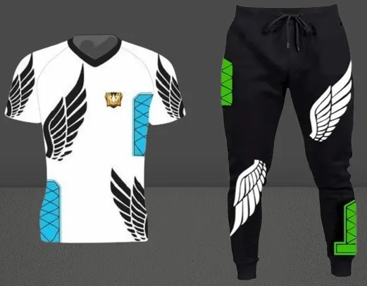 Men's Mesh Fabric Tee and Full Pant Two-Piece Set, 5 Colours