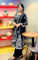 Butter Silk Digital Print Three Piece with Semi Georgette Orna