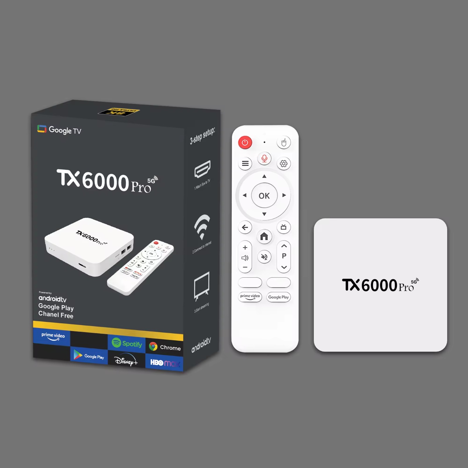 TX6000 Pro 5G Google TV Box | Android 15.0 | 16GB RAM + 256GB Storage | 4K Ultra HD