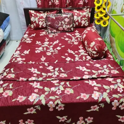 Pure Cotton Twill AC Katha and Bed Sheet Combo for AC Rooms
