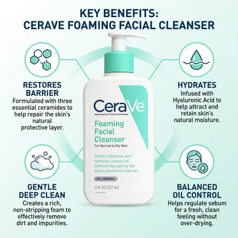 CeraVe Foaming Cleanser For Normal To Oily Skin 237ml (USA)