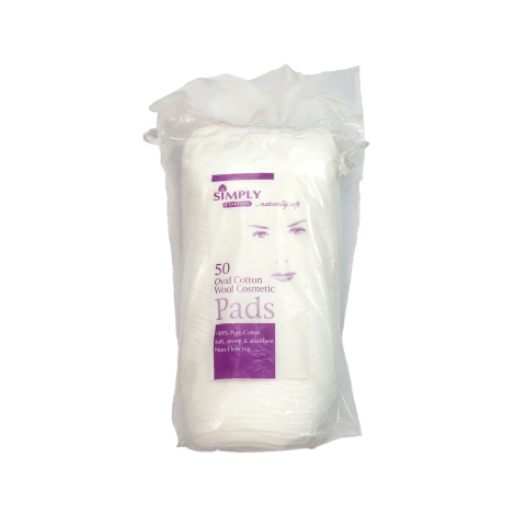 Simply Oval Cotton Wool Cosmetic Pads 50's (EU)