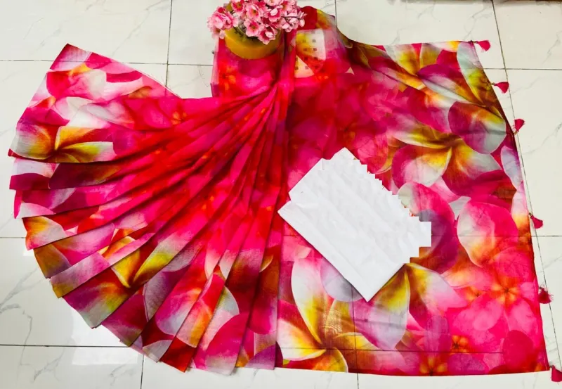 Chanderi Silk Saree Only, No Blouse Piece, 6 Colour Choices
