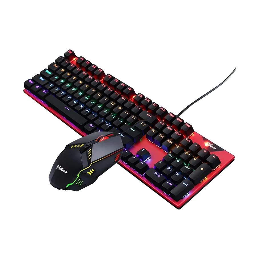 PC Power Flare Combo Red Switch RGB Mechanical Keyboard & Mouse