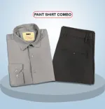 Premium Shirt & Pant Combo (Formal / Casual) (Ash & Black)