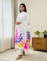 Unstitched Hand Print Three Piece, 45 Inch Kameez, 90 Inch Orna