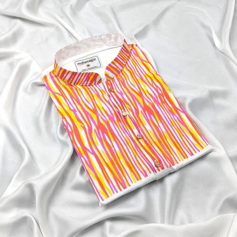 Colors Printed Stylish Semi Logn Panjabi