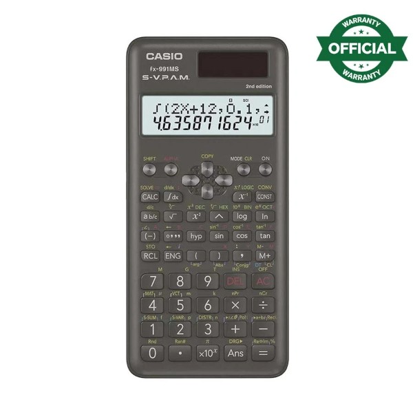 Casio FX-991MS-2 12 Digit (10 & 2) 2nd Edition Non Programmable Scientific Calculator