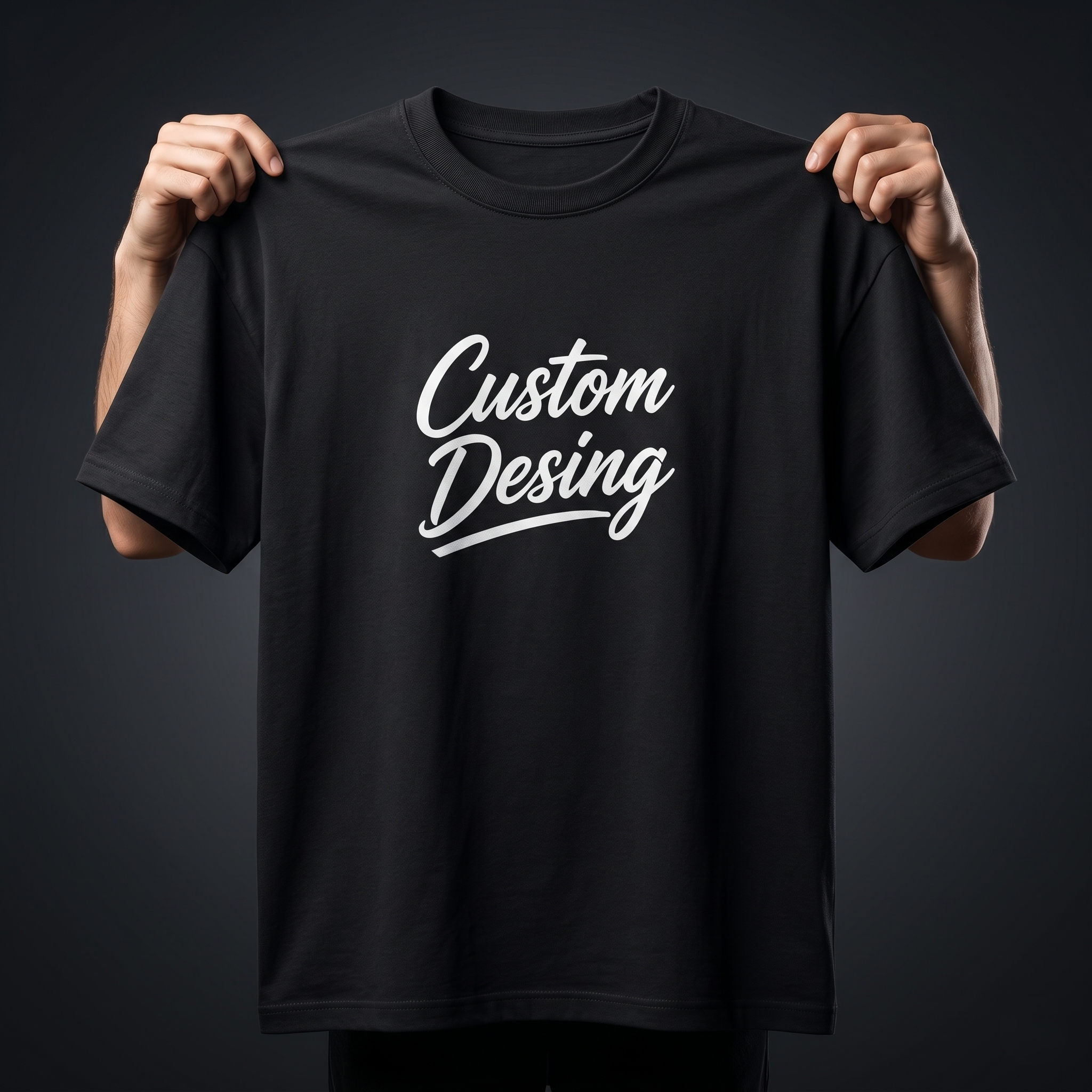 FIFA World Cup Special: 100% Cotton Custom Drop-Shoulder T-Shirt (Customize With Your Own Design)- Black