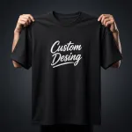 FIFA World Cup Special: 100% Cotton Custom Drop-Shoulder T-Shirt (Customize With Your Own Design)- Black