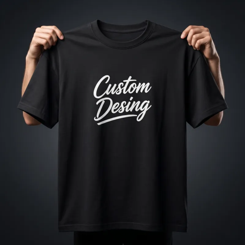 FIFA World Cup Special: 100% Cotton Custom Drop-Shoulder T-Shirt (Customize With Your Own Design)- Black