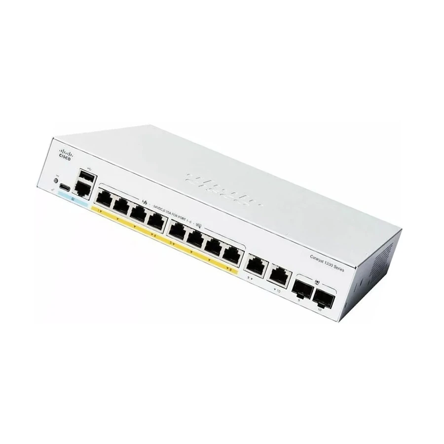 Cisco Catalyst 1200 10-Port Managed Switch with 8 PoE+ & 2 SFP Combo