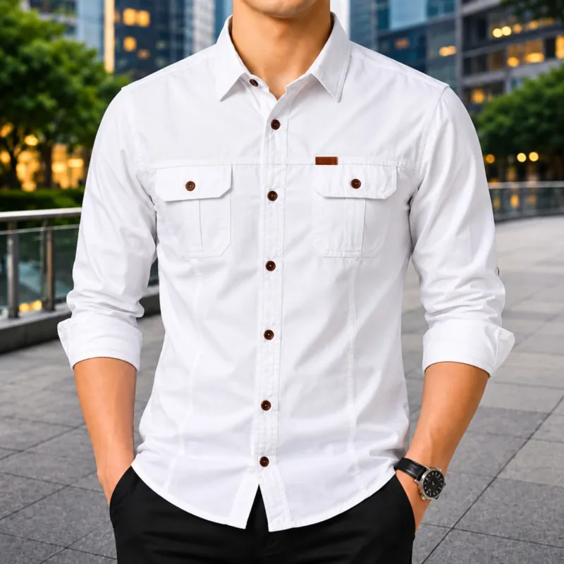 Men's Full Sleeve Panel Shirt in Soft Cotton, 6 Colour Choices