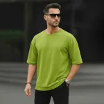 Men's Solid Drop Shoulder T-Shirt, Pure Cotton 160 GSM