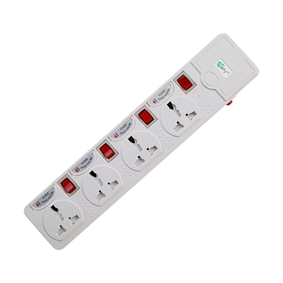 Many MTS-144 3 Pin 4 Port Power Strip 3 Meter White