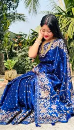 Women's Screen Print Silk Saree, Blouse Piece, 6 Colour Choices