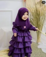 Little Girls' Cherry Fabric Borka and Hijab, Sizes 26 to 34