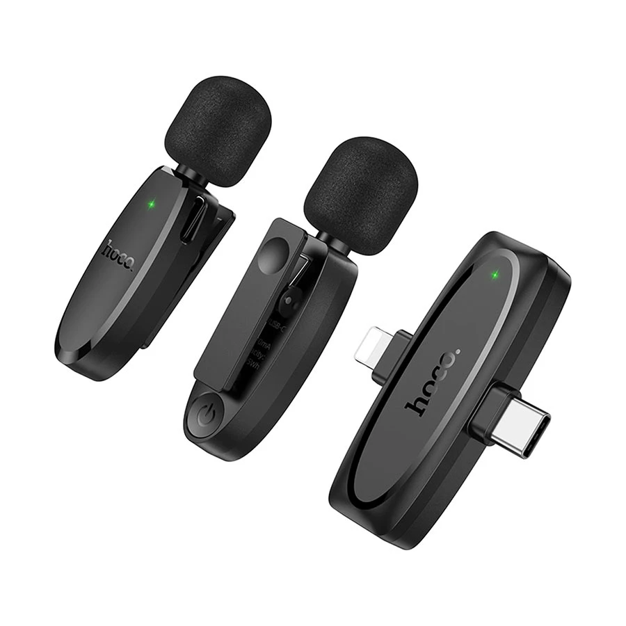 Hoco L15 Black Wireless Dual Microphone for Type-C and Lightning
