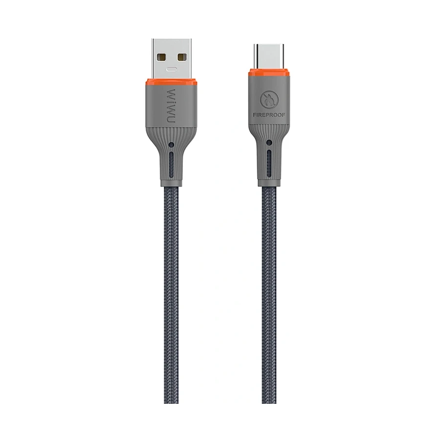 WiWU FlameGuard Wi-C096 USB to Type-C Cable 1.2 Meter Gray