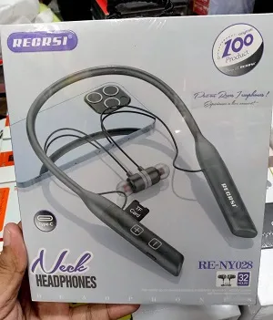 RECRSI RE-NY028 Hanging Neckband Earphone - Black