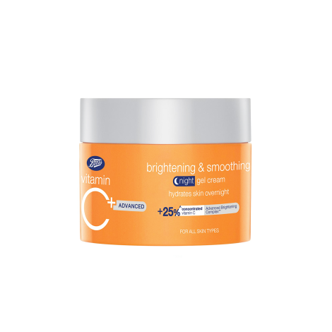 Boots Vitamin C Advanced Brightening & Smoothing Night Gel Cream 50ml (Thailand)
