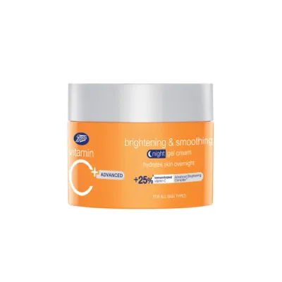 Boots Vitamin C Advanced Brightening & Smoothing Night Gel Cream 50ml (Thailand)