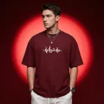 Men's Stylish Drop Shoulder- Maroon
